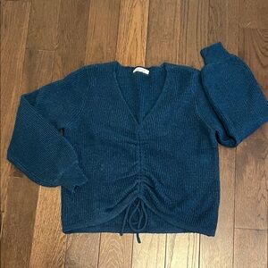 Elegant V-Neck Teal Sweater